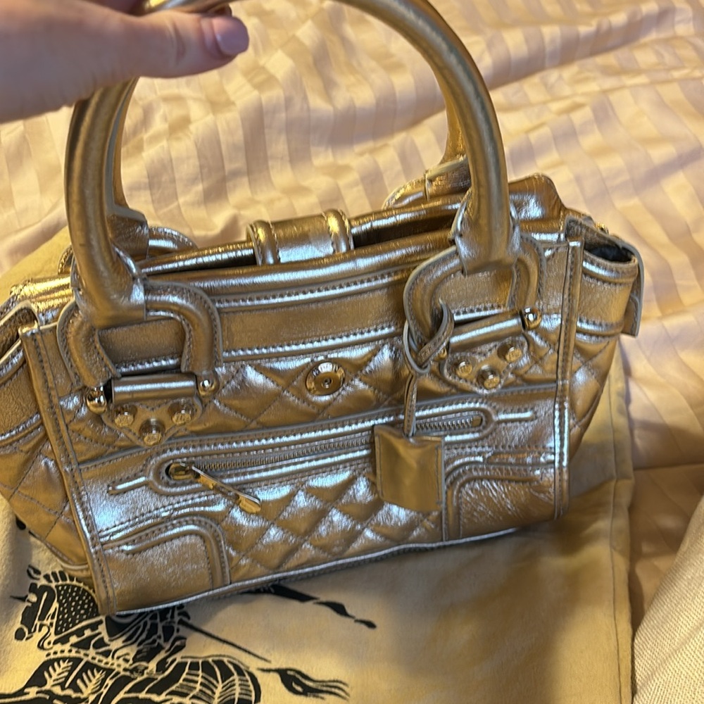 Burberry Metallic Gold Satchel - Picture 2 of 5